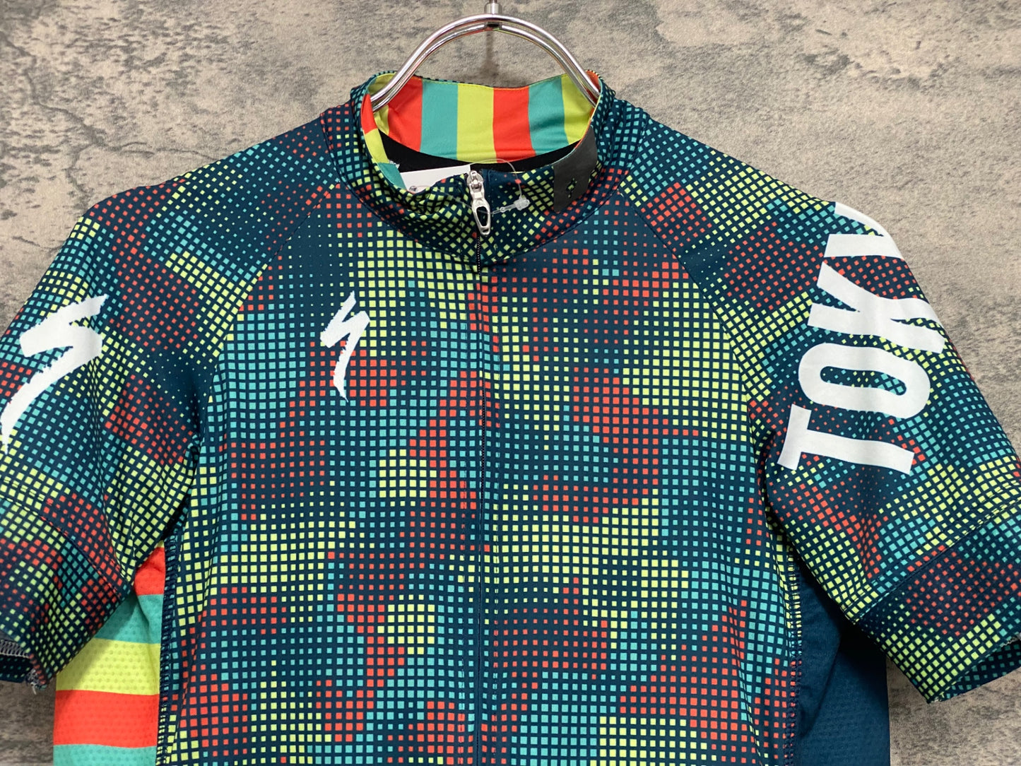 IZ134 スペシャライズド SPECIALIZED SL EXPERT JERSEY 半袖 サイクルジャージ 緑 黄 総柄 S TOKYO