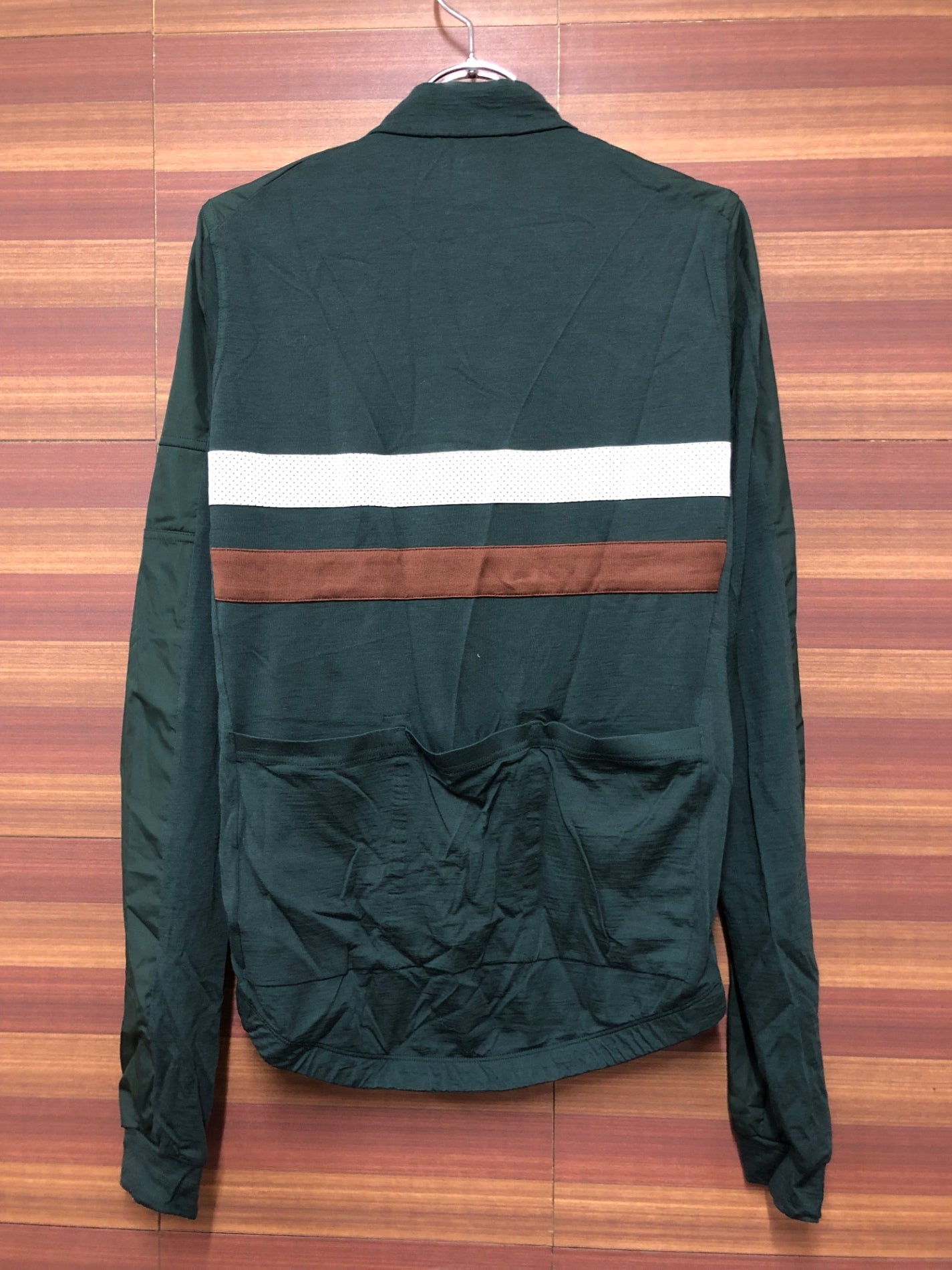 HZ613 ラファ Rapha BREVET LONG SLEEVE WINDBLOCK JERSEY 長袖 サイクルジャージ 深緑 S