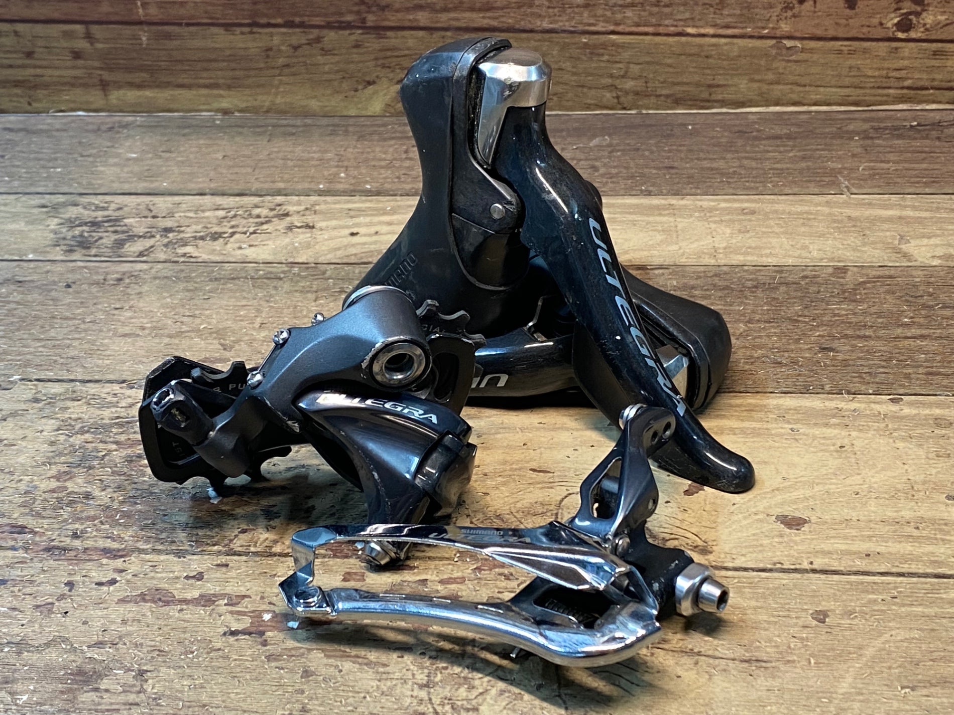 HZ260 シマノ SHIMANO アルテグラ ULTEGRA 変速3点セット ST-6800,RD-6800,FD-6800 2×11S 直付け  SS ※社外プーリー