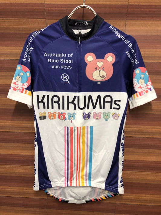IS981 アウローラ AURORA 半袖 サイクルジャージ 紫 白 L 蒼き鋼のアルペジオ 霧くま 痛ジャージ