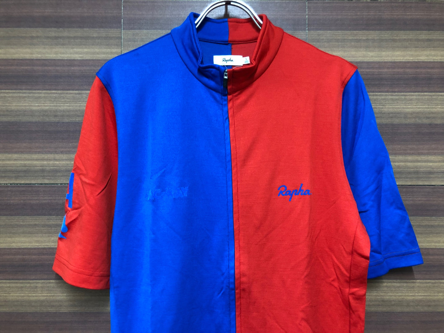 IF929 ラファ Rapha CLASSIC RIVALS JERSEY 半袖サイクルジャージ L 赤青 ほつれ