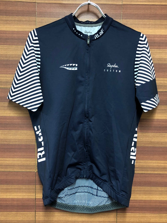IN283 ラファ RAPHA MIDWEIGHT RACE JERSEY カスタムデザイン 半袖 サイクルジャージ 紺 Lサイズ