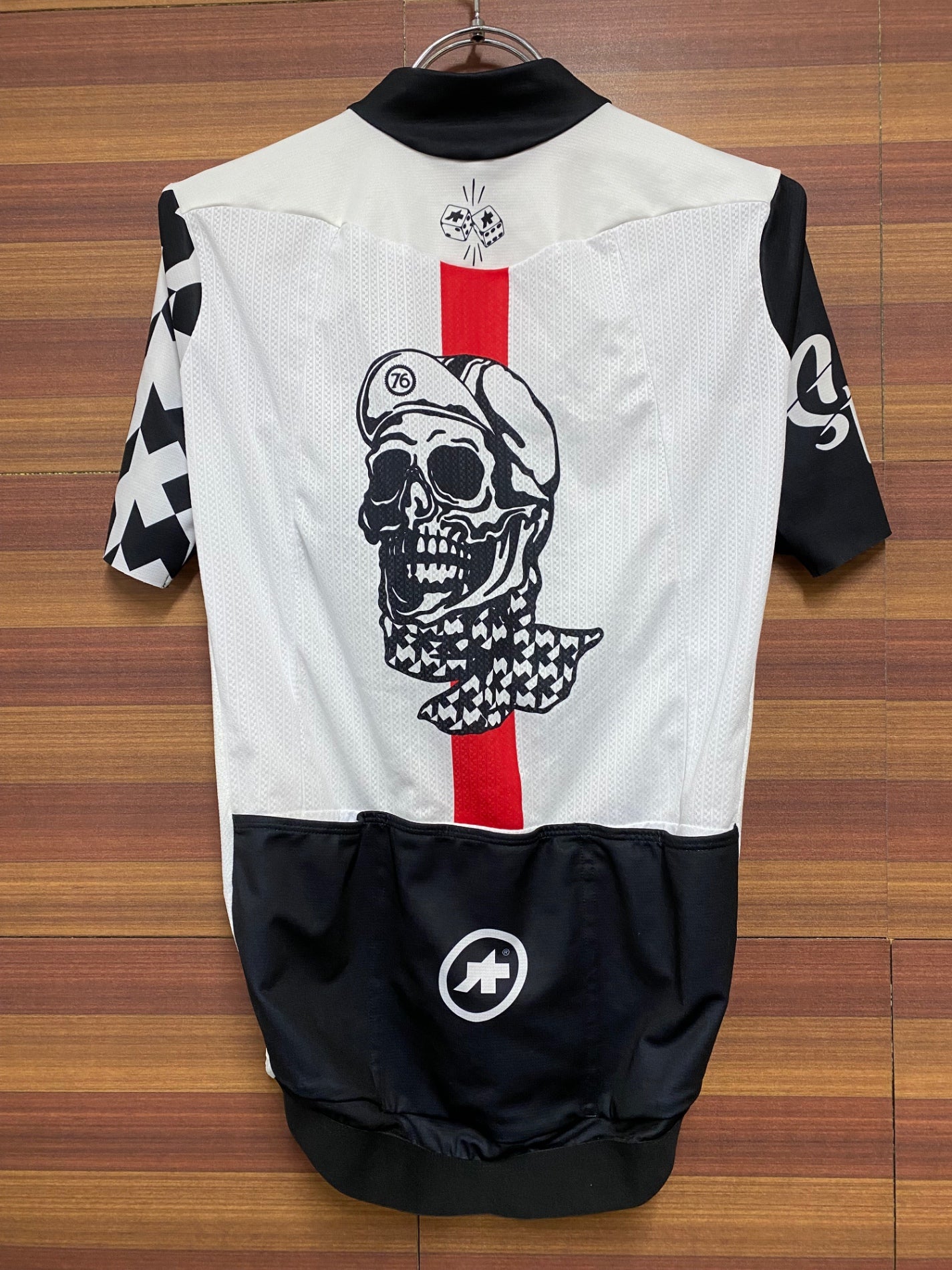 ID011 アソス assos SPEED CLUB JERSEY 半袖 サイクルジャージ 白 スカル S