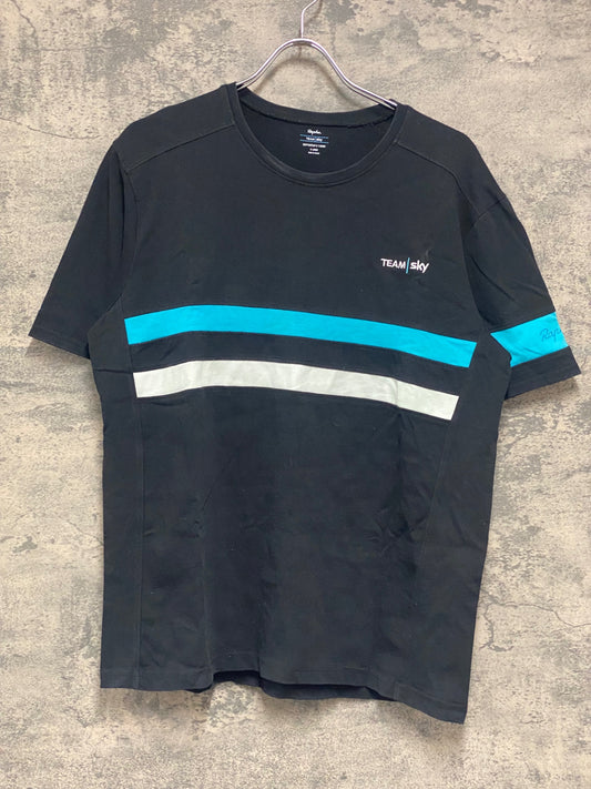 IX225 ラファ Rapha SUPPORTER'S T-SHIRT 半袖 Tシャツ 黒 XL TEAM Sky ※擦れ