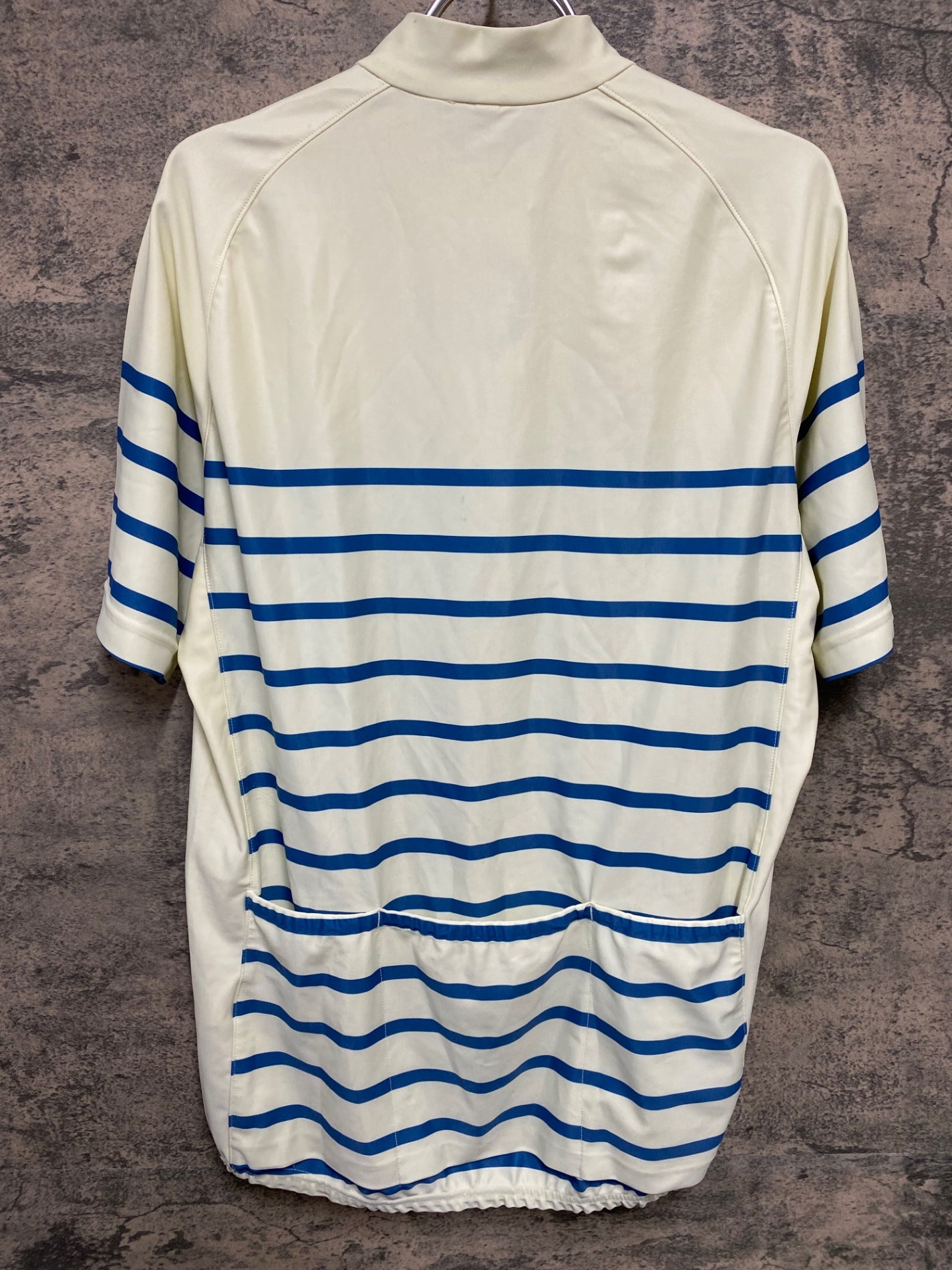 JB764 ステムデザイン STEM DESIGN 半袖 サイクルジャージ 白藍 ボーダー L