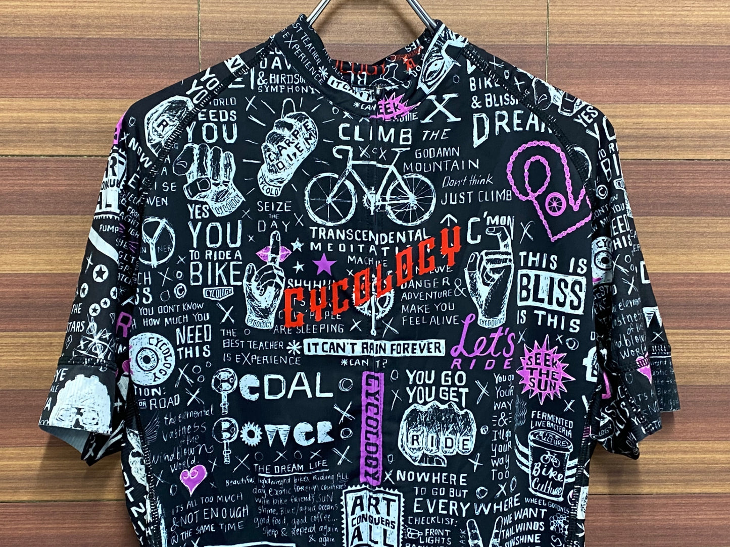 IT535 サイコロジー CYCOLOGY 半袖サイクルジャージ 黒 XL