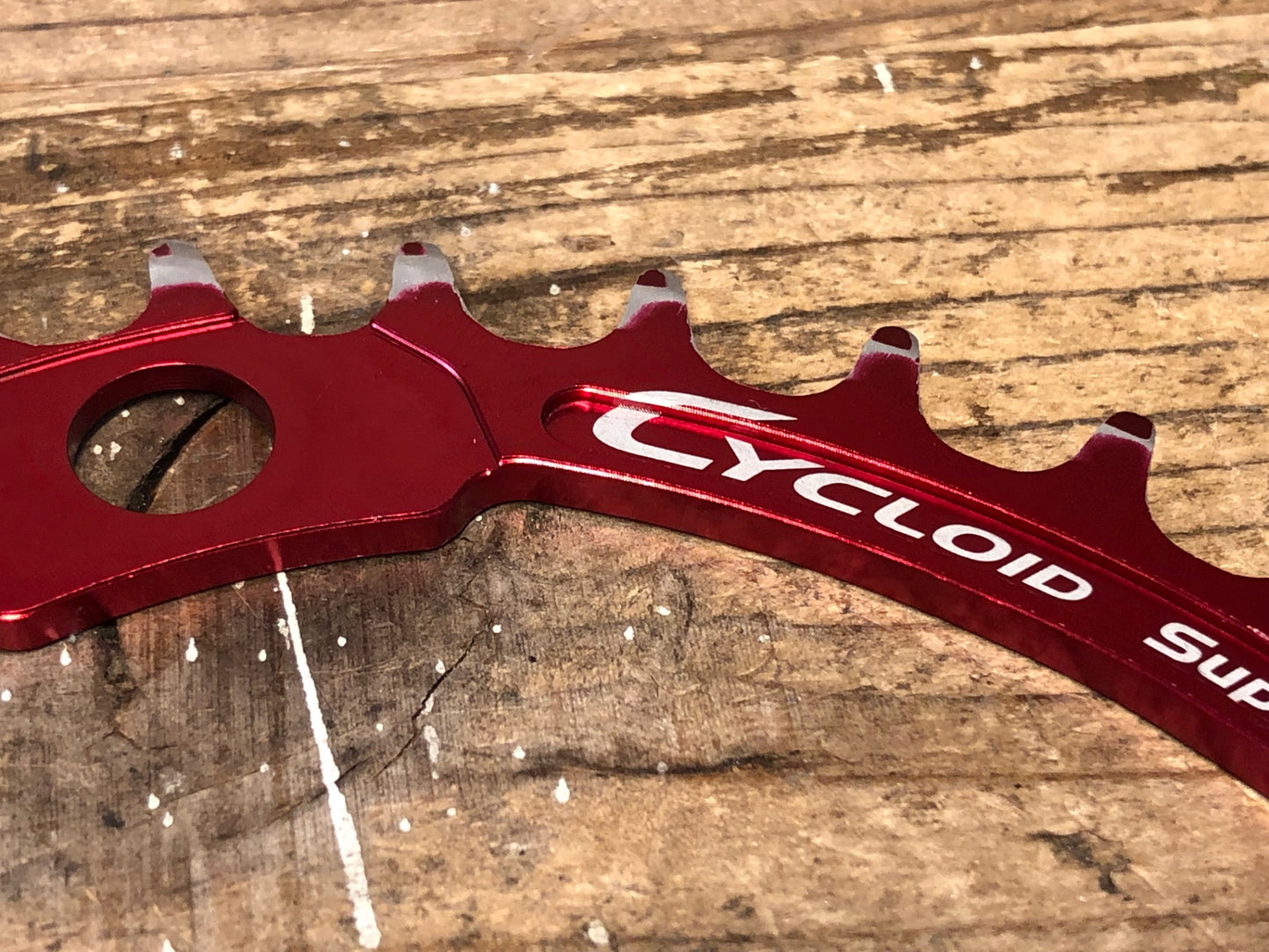 JA579 スギノ Sugino CYCLOID Super Hill Climb CY4-SHC インナー チェーンリング 赤 32T 楕円