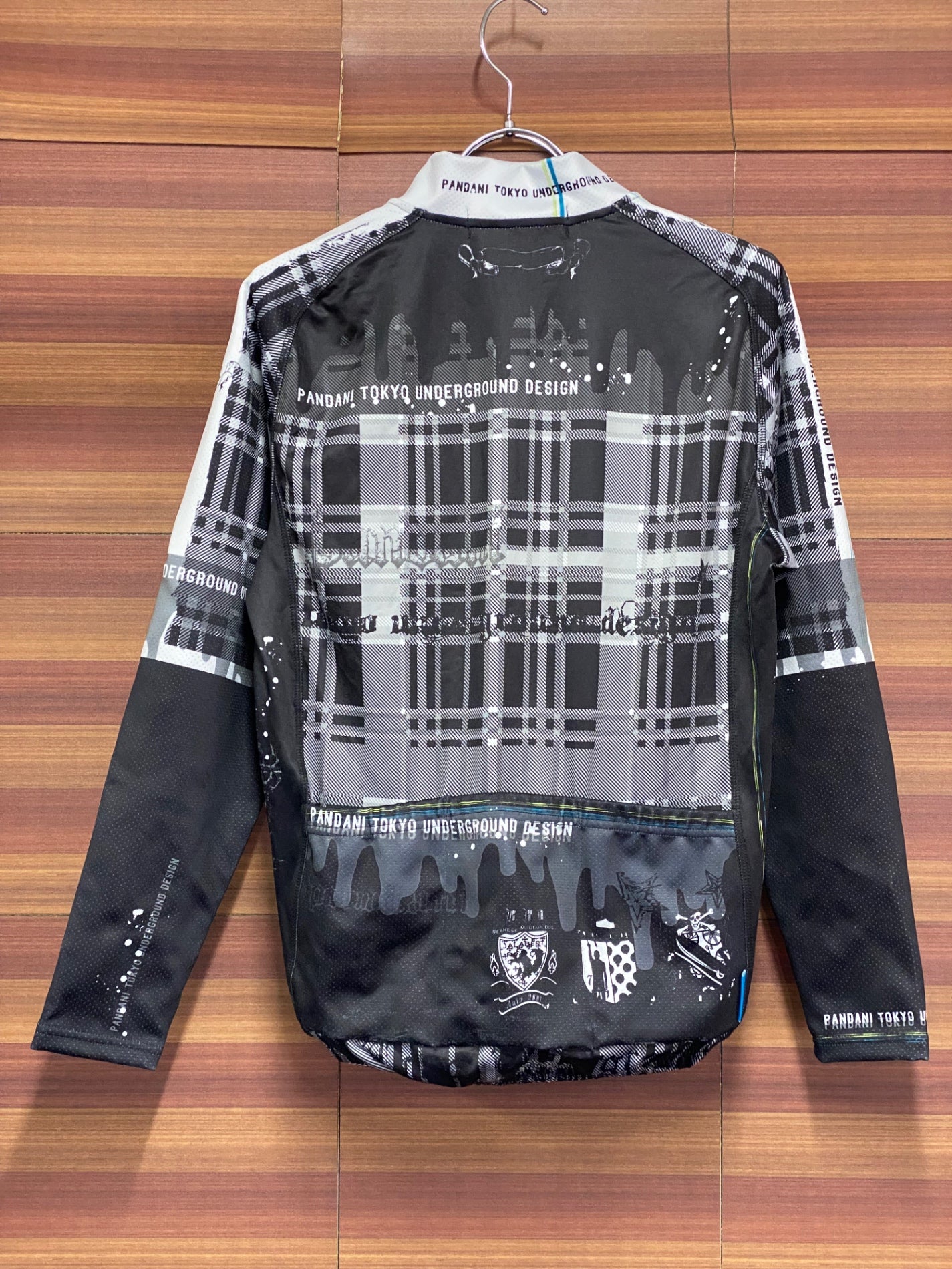 IT126 パンダーニ Pandani 長袖 サイクルジャケット 黒 白 S 裏起毛