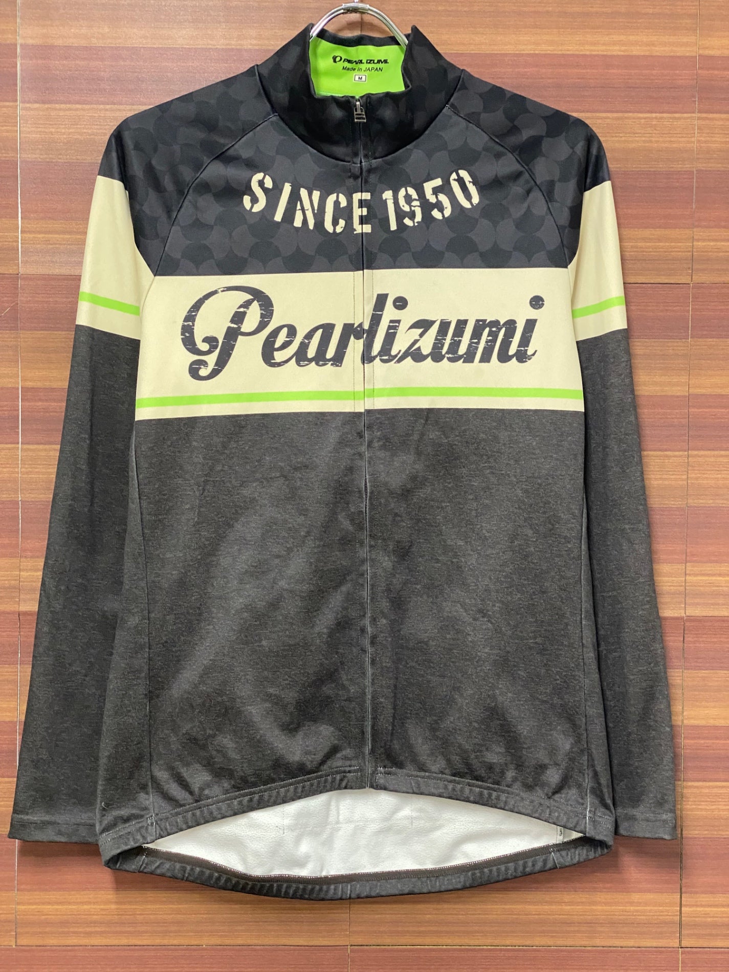 IA184 パールイズミ PEARL iZUMi 長袖 サイクルジャージ 黒 グレー M 裏起毛