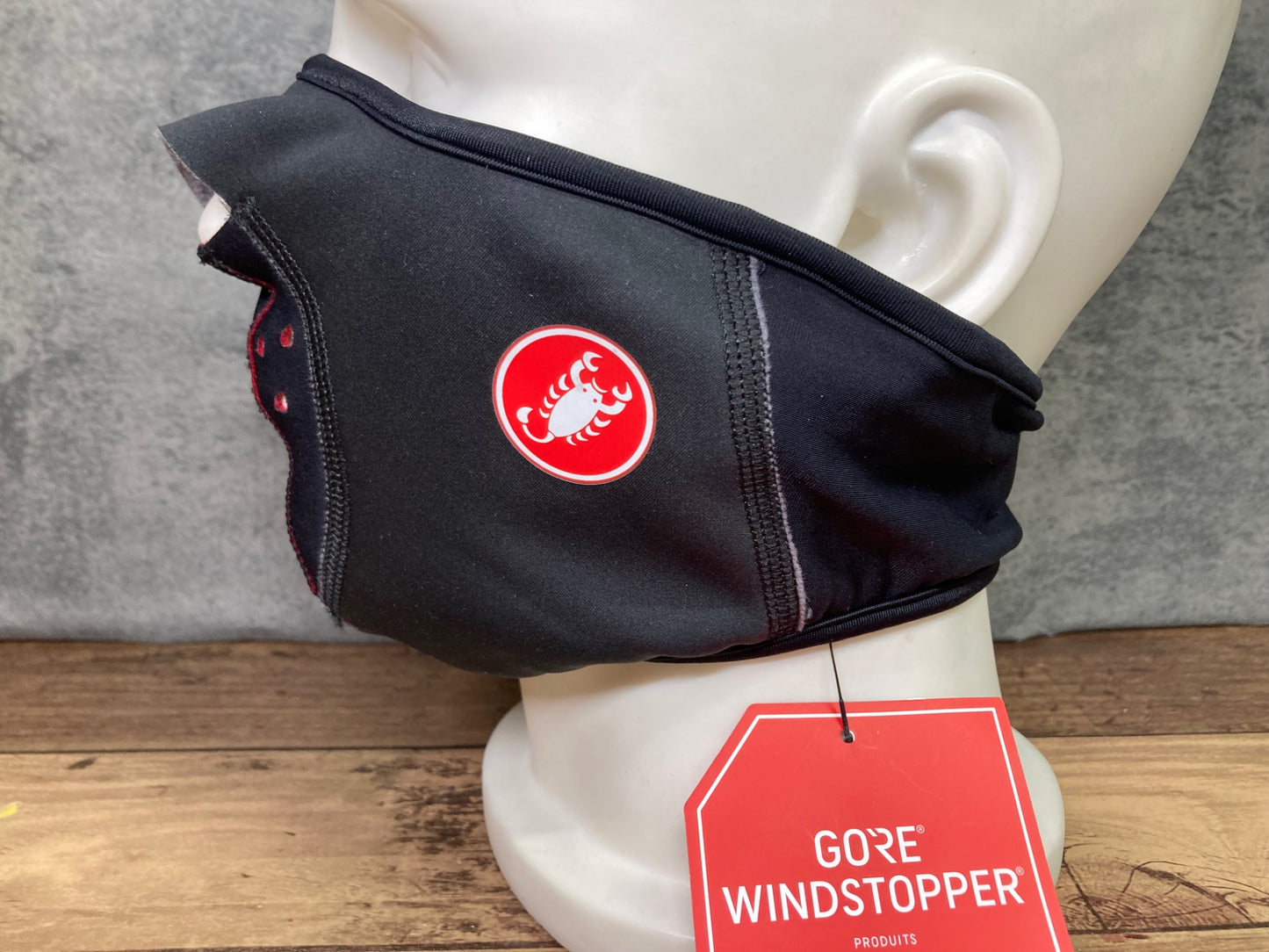 IQ159 カステリ CASTELLI フェイスマスク 黒 裏起毛 GORE WINDSTOPPER