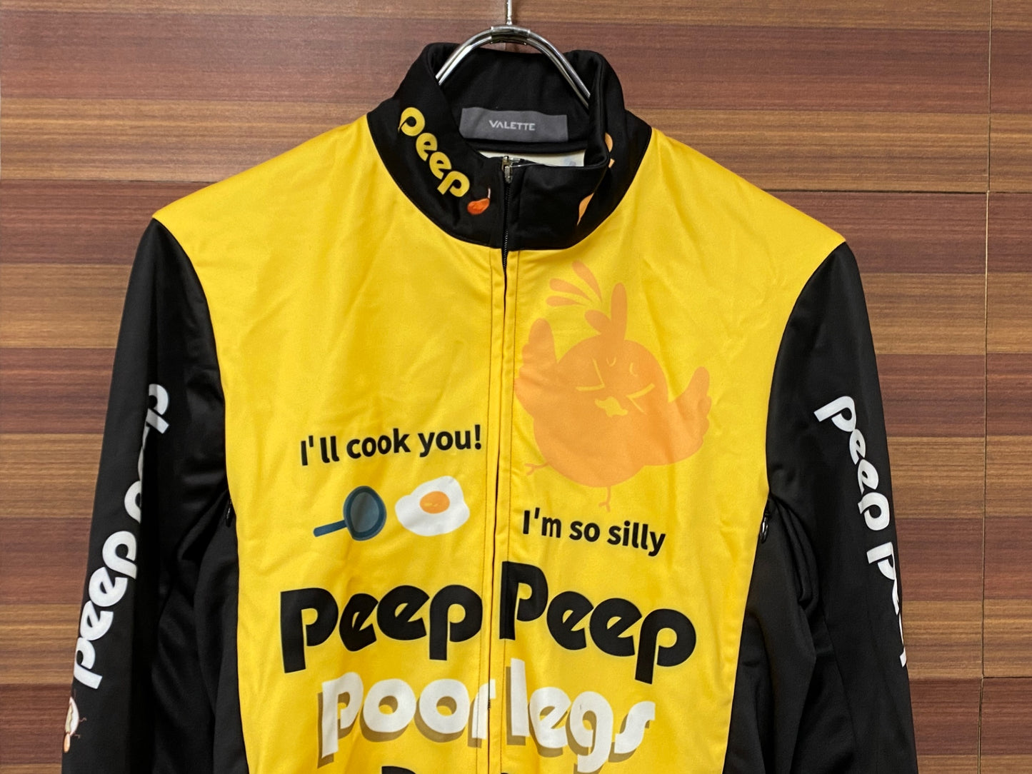 IR998 バレット VALETTE 長袖 サイクルジャケット 黒 黄 L ぴよぴよ貧脚レーシング