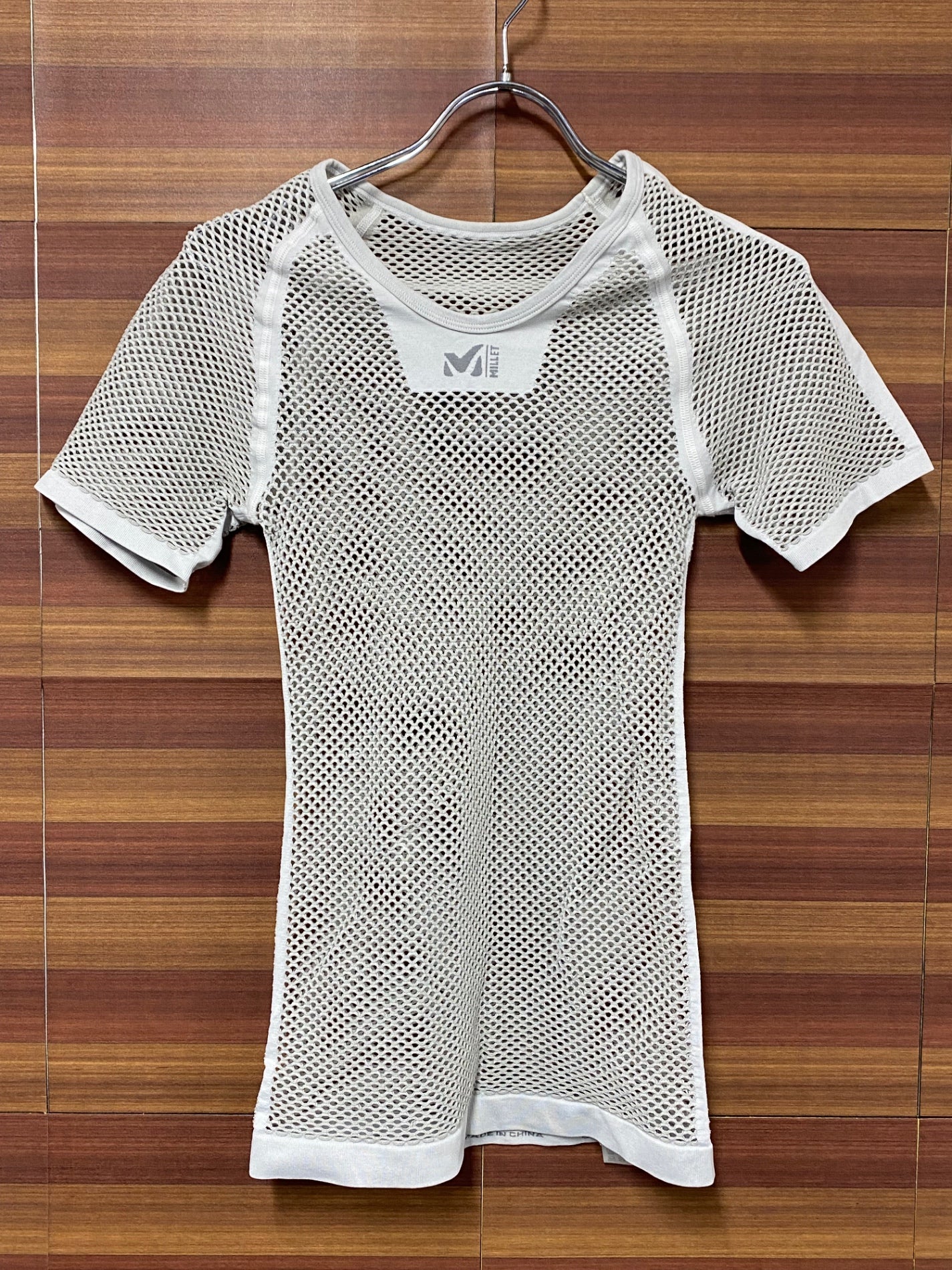 IT071 ミレー MILLET 半袖 ベースレイヤー グレー S-M