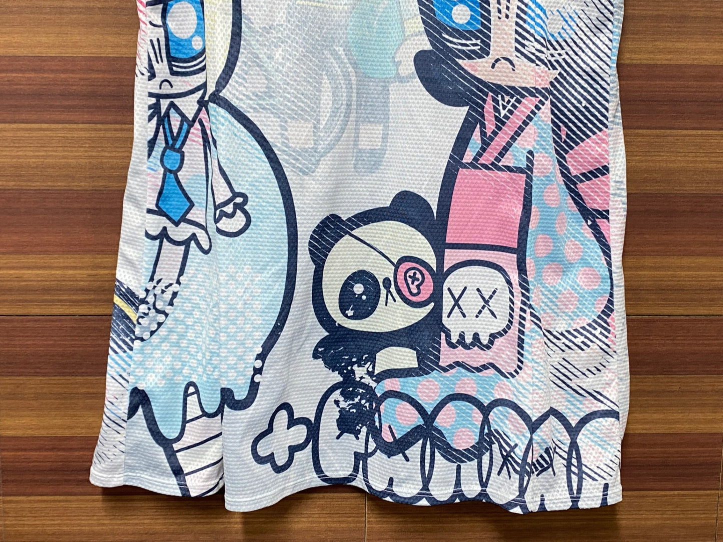 IT121 パンダーニ Pandani 半袖 サイクルジャージ スカート 一体型 白 総柄 M レディース