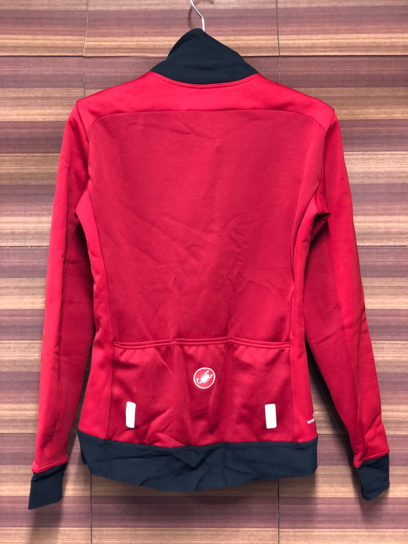 IR213 カステリ castelli 長袖サイクルジャケット 赤 XS 裏起毛 防風 GORE WINDSTOPPER