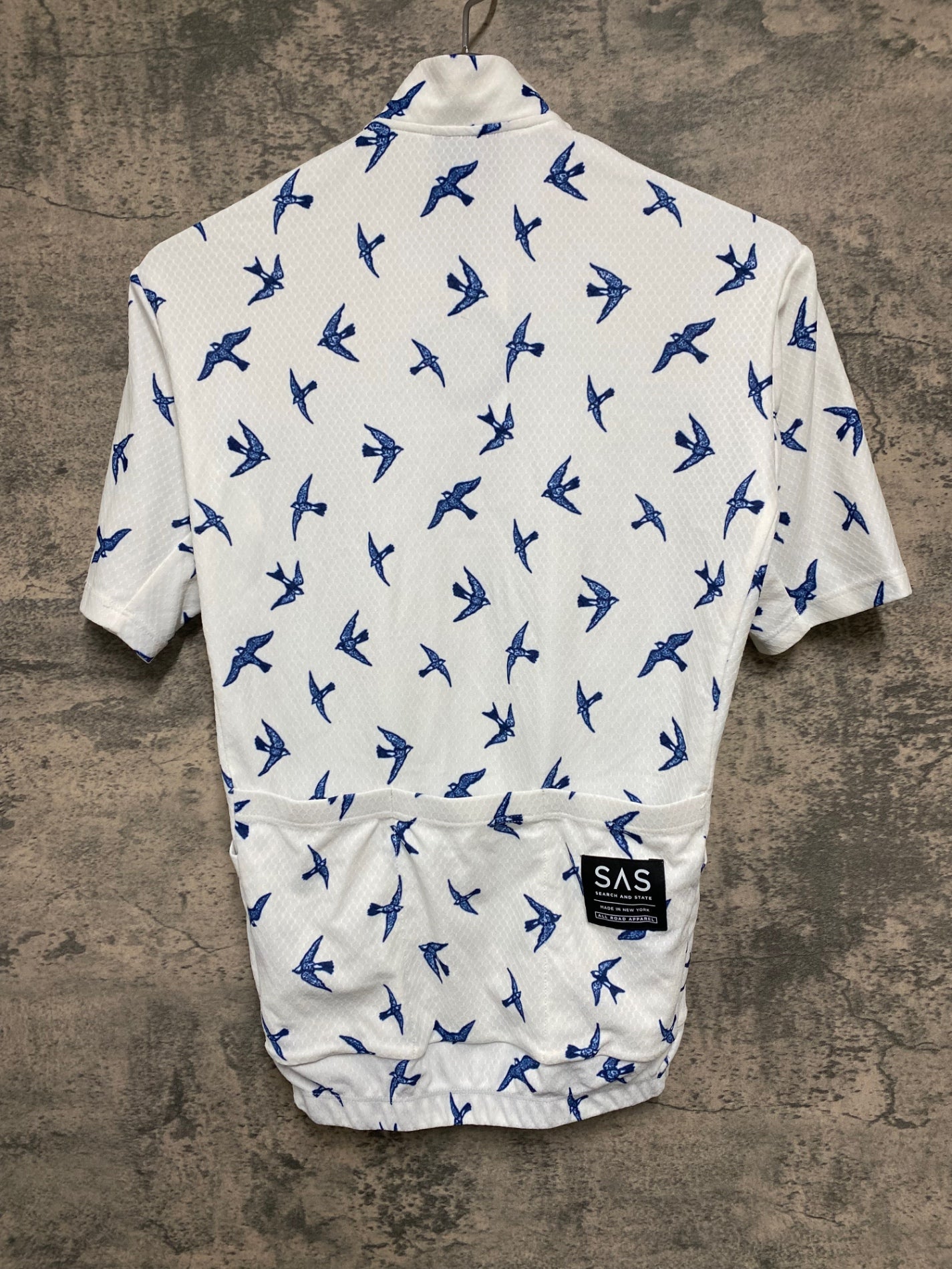 IS758 SEARCH AND STATE 半袖 サイクルジャージ 白 紺 XS