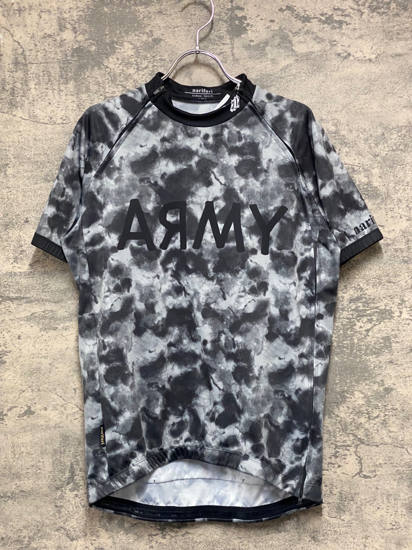 JB827 ナリフリ narifuri 半袖 サイクルジャージ 黒グレー L