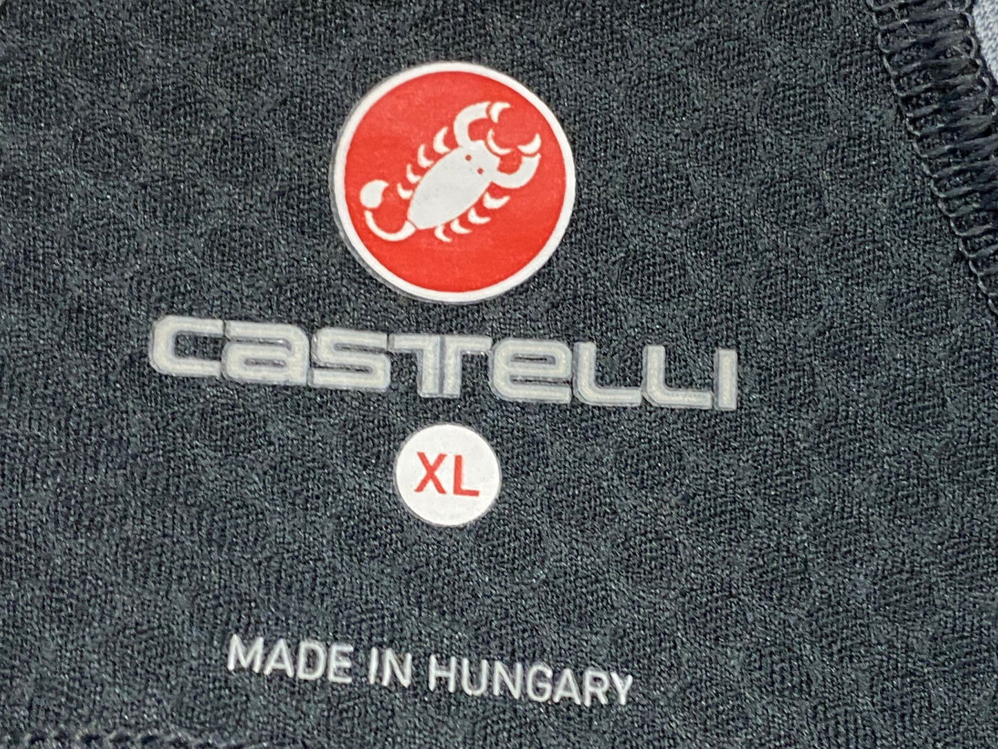 HU079 カステリ CASTELLI 半袖サイクルジャージ XLサイズ 黒 ※スレ