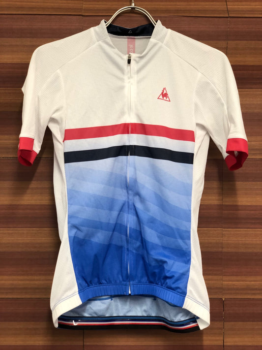 IR908 ルコックスポルティフ le coq sportif 半袖 サイクルジャージ 白 青 L