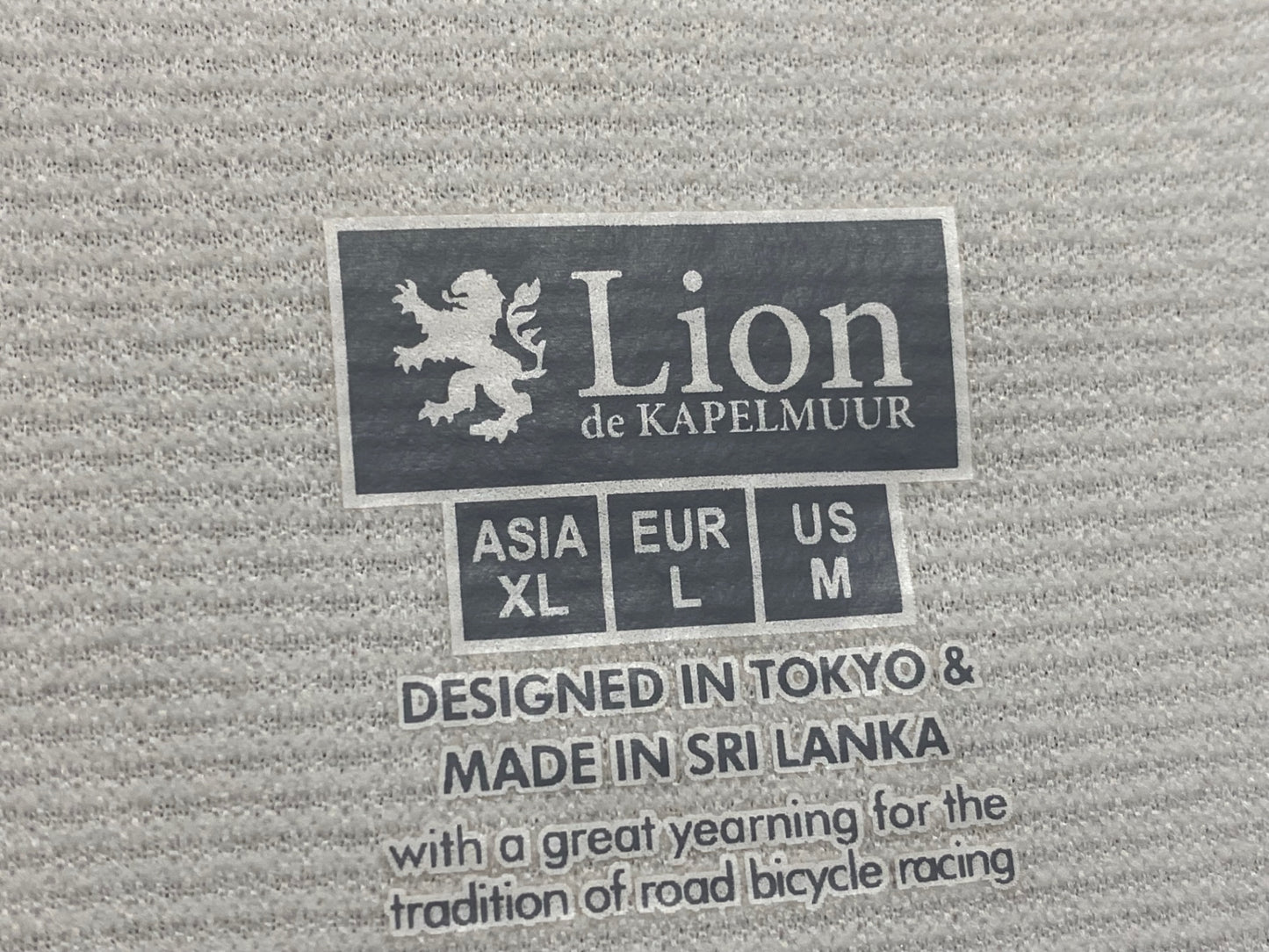 JA989 リオンドカペルミュール Lion de KAPELMUUR 半袖 サイクルジャージ 白 黒 XL