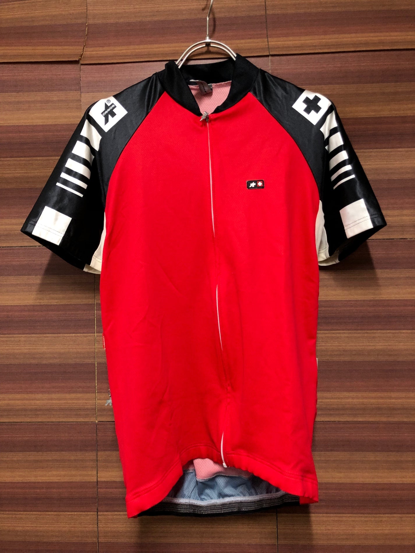 IU911 アソス assos 半袖 サイクルジャージ 赤 M 黄ばみ