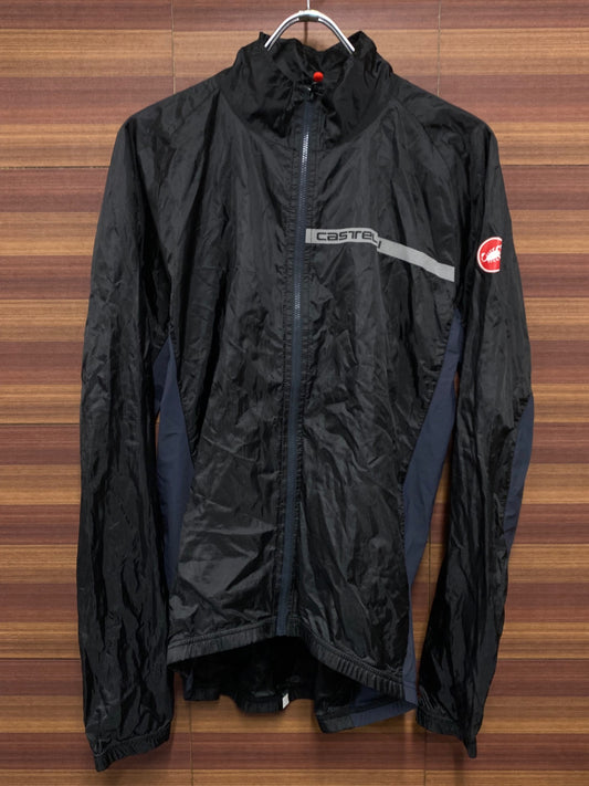 IT575 カステリ castelli 長袖ウィンドブレーカー 黒 XL
