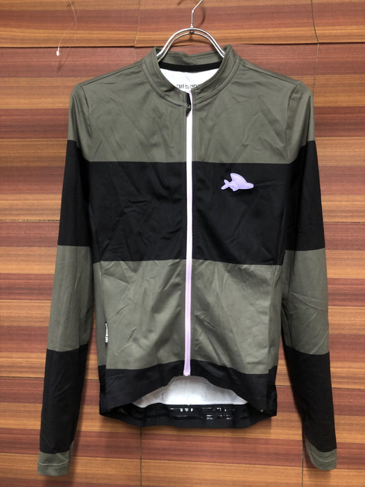 IO564 カフェドシクリステ CAFE DU CYCLISTE 長袖 サイクルジャージ カーキ黒 S