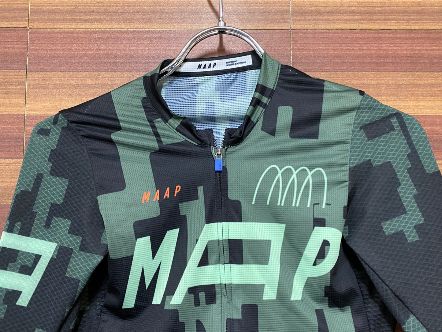 IH337 マープ MAAP PRO FIT JERSEY 半袖 サイクルジャージ 黒 緑 XS