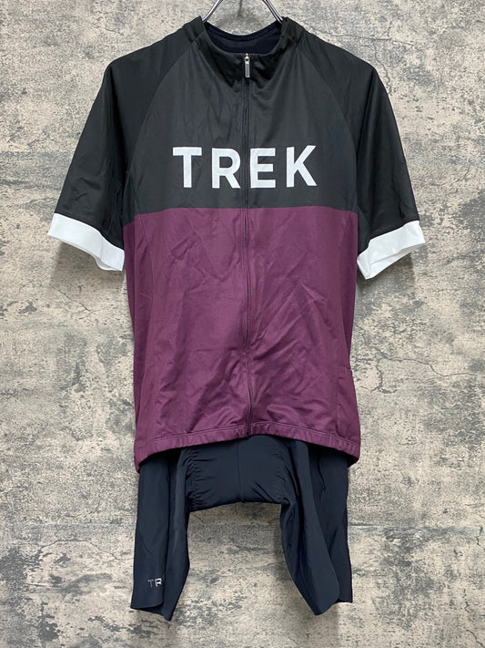 IT925 ボントレガー BONTRAGER TREK 半袖 サイクルジャージ ビブショーツ 上下セット 黒 紫 L