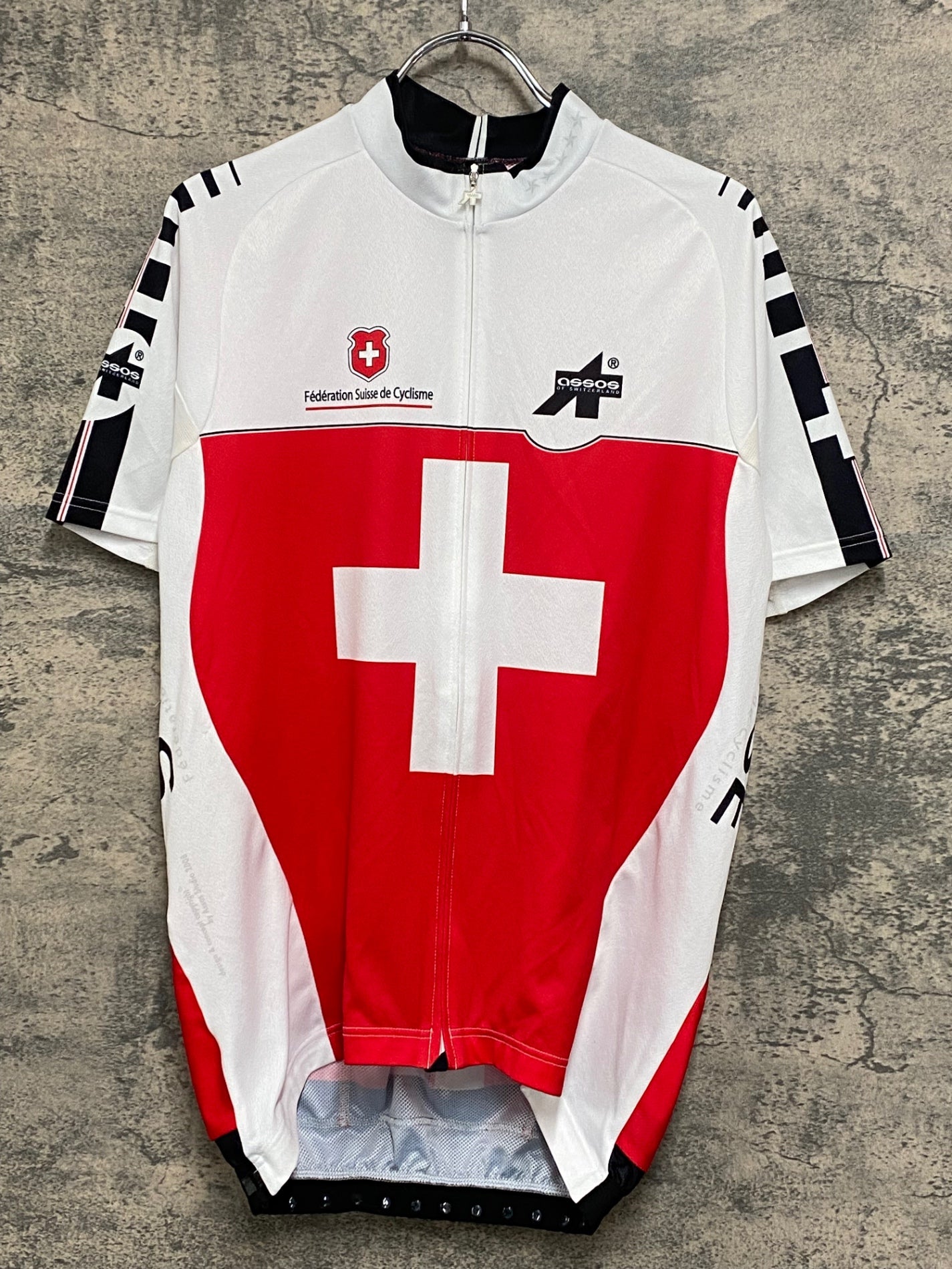 IZ547 アソス assos federation Swiss Jersey 半袖 サイクルジャージ 白 赤 XL