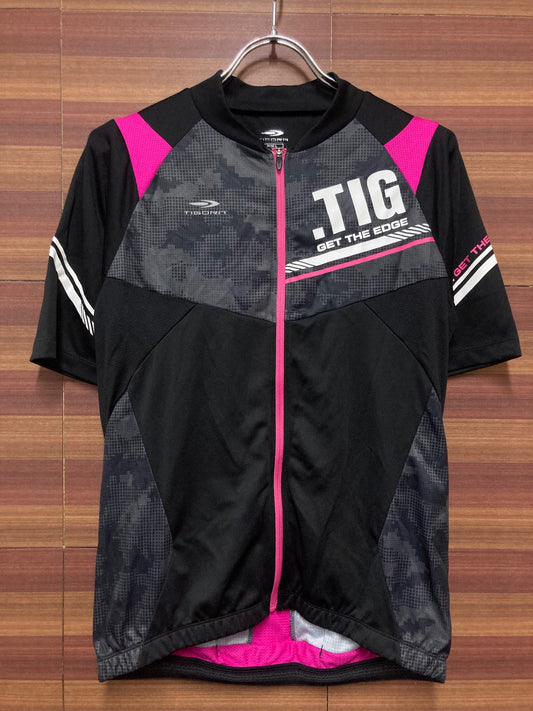 HU246 ティゴラ TIGORA 半袖サイクルジャージ 黒ピンク Ｌ