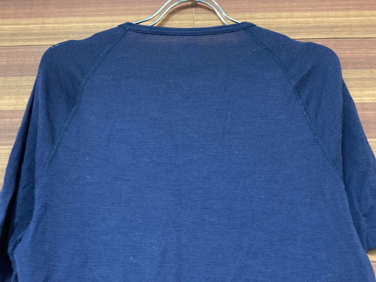 IO041 ラファ Rapha メリノベースレイヤー MERINO BASE LAYER 半袖 紺 M サイズタグひび割れ ※動物毛付着