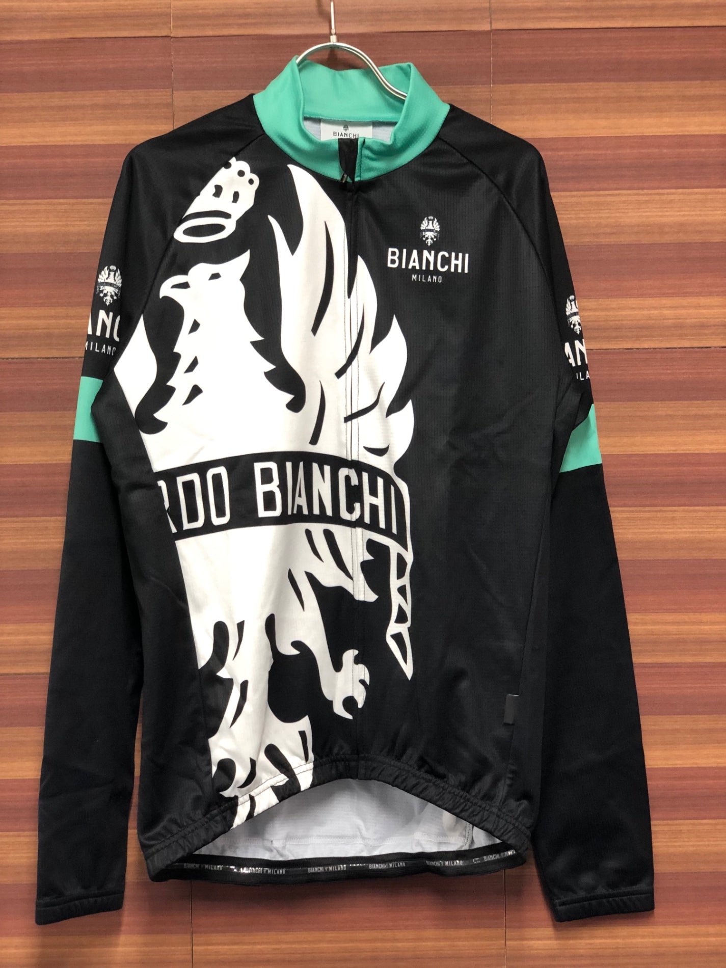 IP661 ビアンキ BIANCHI 長袖 サイクルジャージ 黒 XLサイズ