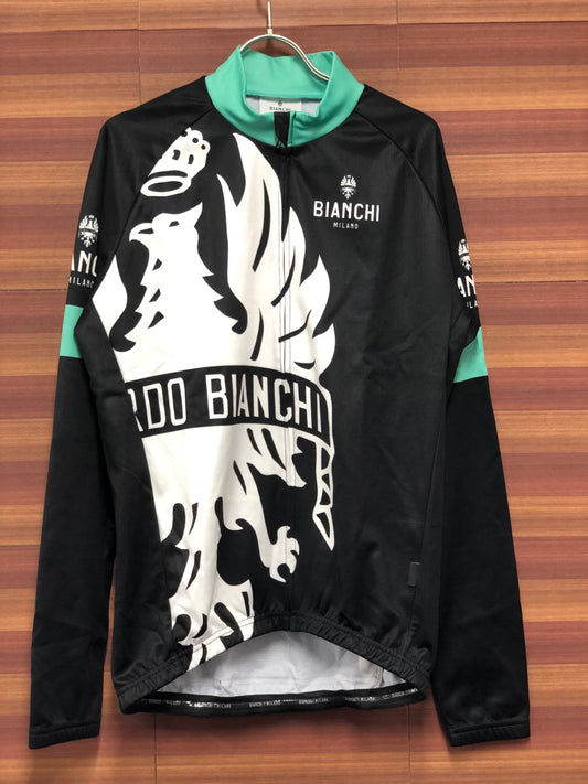 IP661 ビアンキ BIANCHI 長袖 サイクルジャージ 黒 XLサイズ