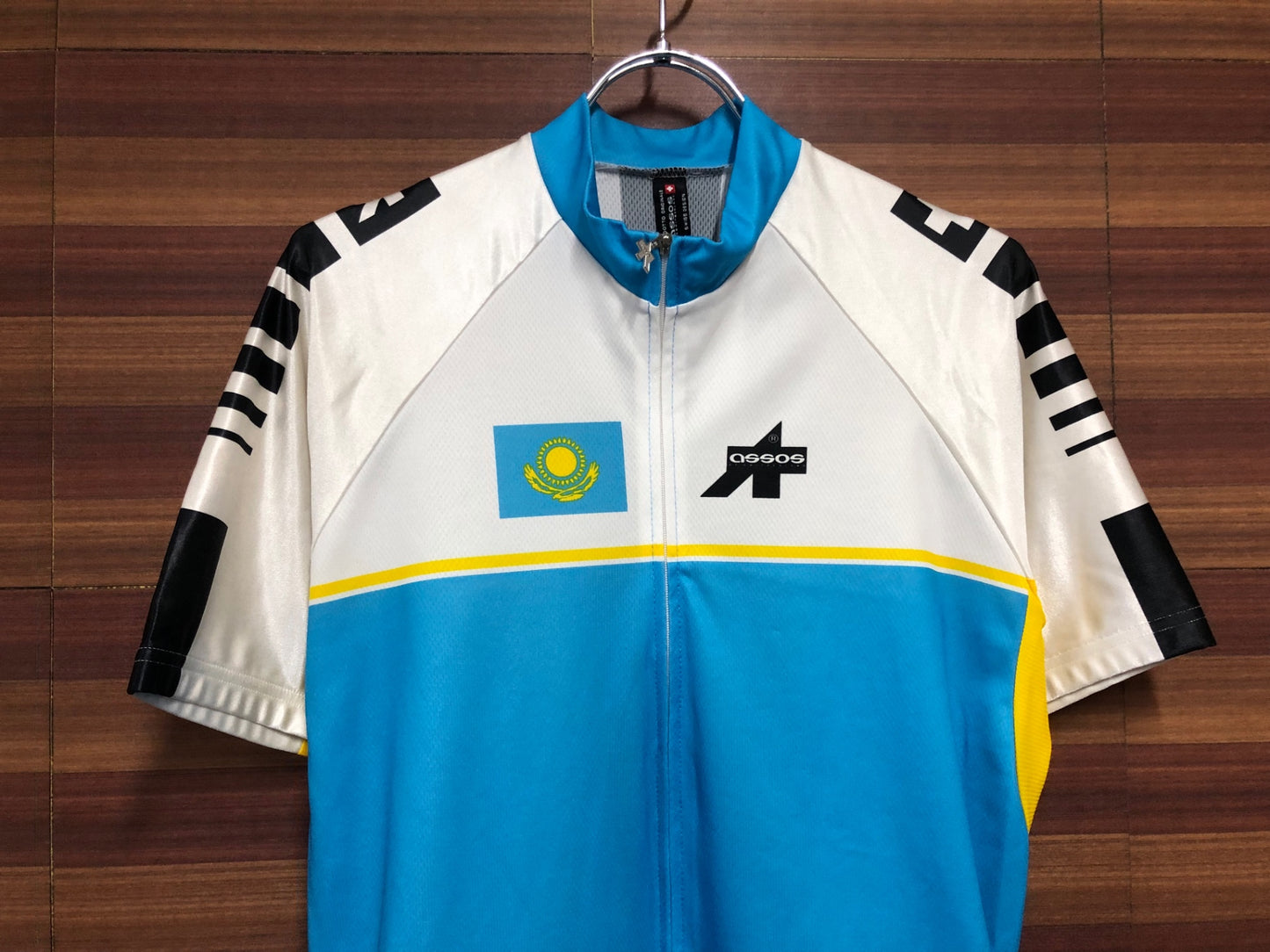 II213 アソス assos Kazakhstan Federation Jersey 半袖 サイクルジャージ 白青