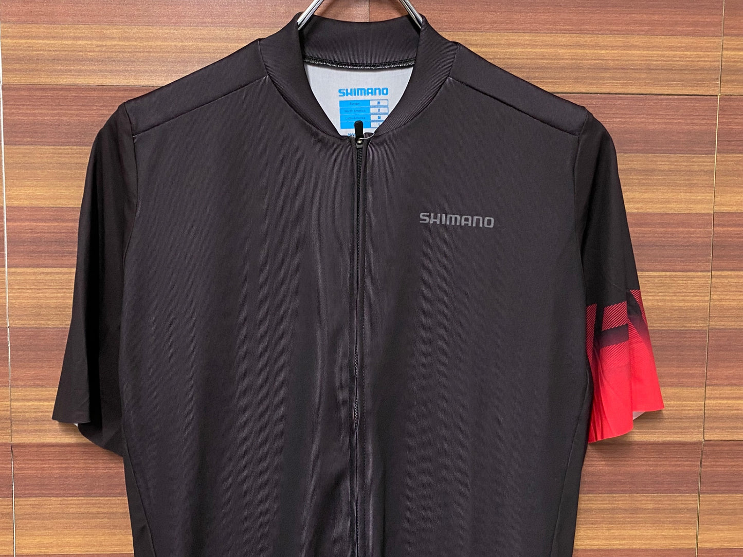 IR995 シマノ SHIMANO 半袖 サイクルジャージ 黒 赤 L