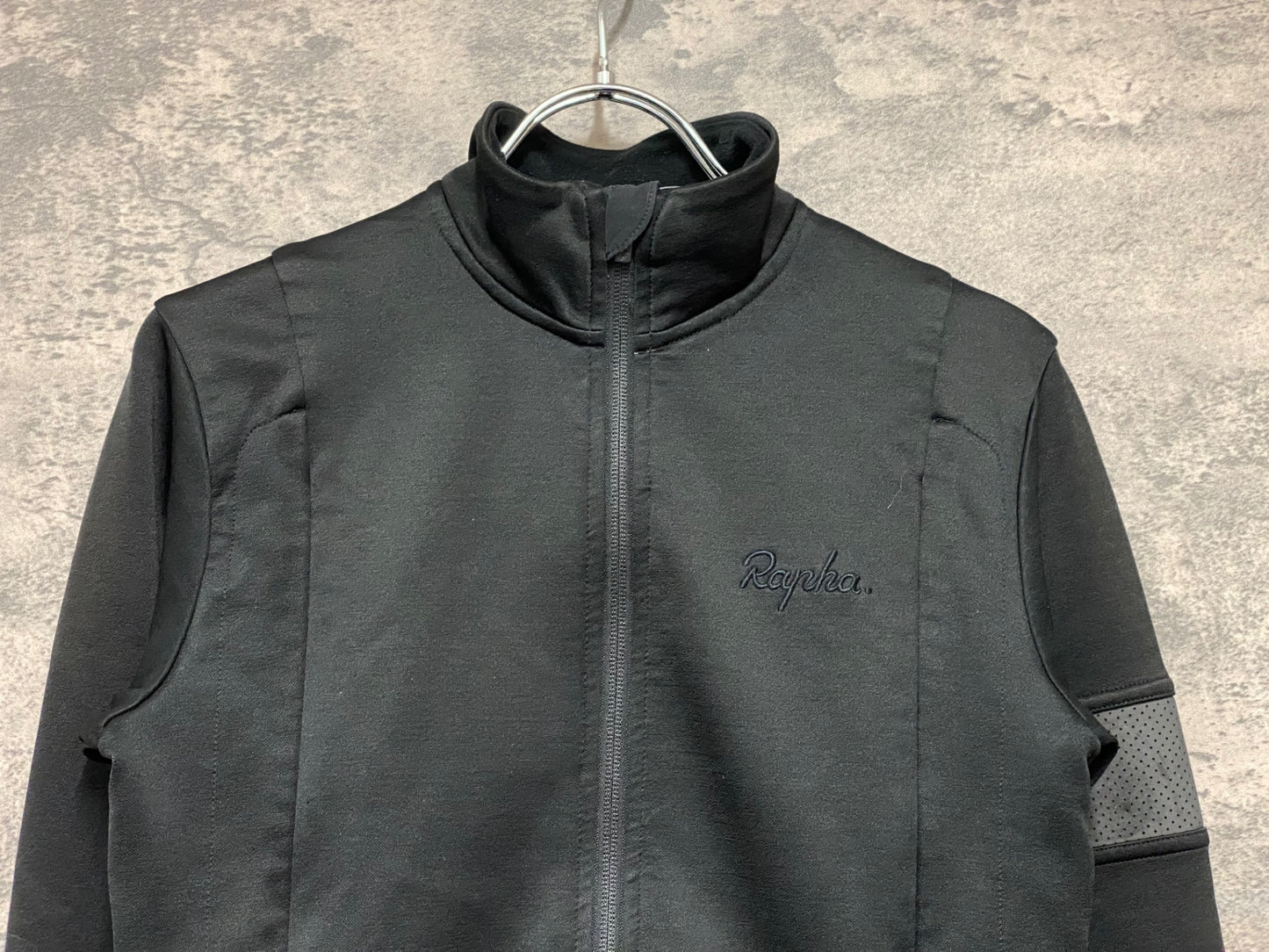 JC652 ラファ Rapha WINTER JERSEY 長袖 サイクルジャージ 黒 XS 裏起毛 ※スレ