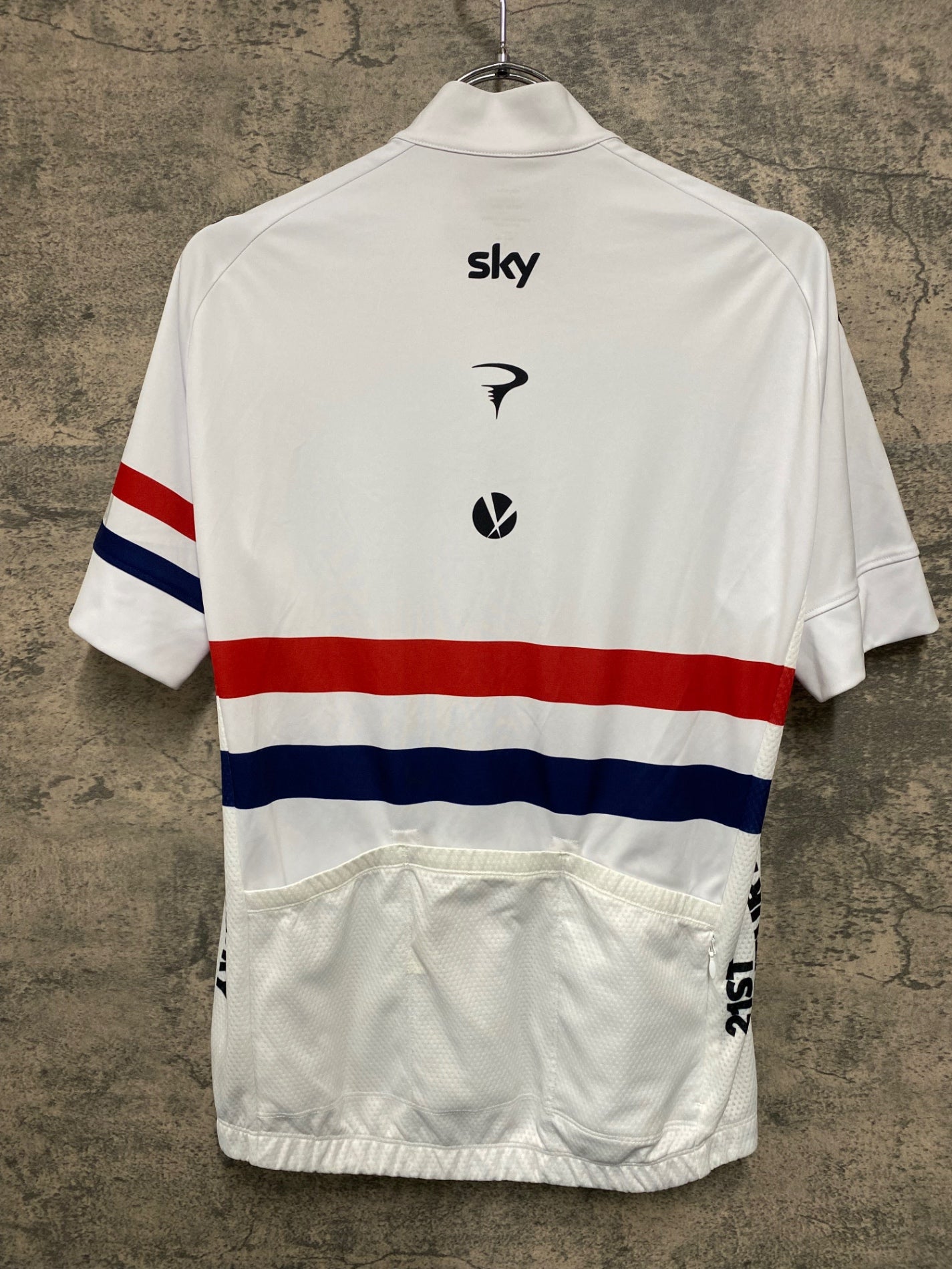 JC804 ラファ Rapha BRITISH NATIONAL CHAMPION REPLICA JERSEY 半袖 サイクルジャージ 白 M TEAM sky