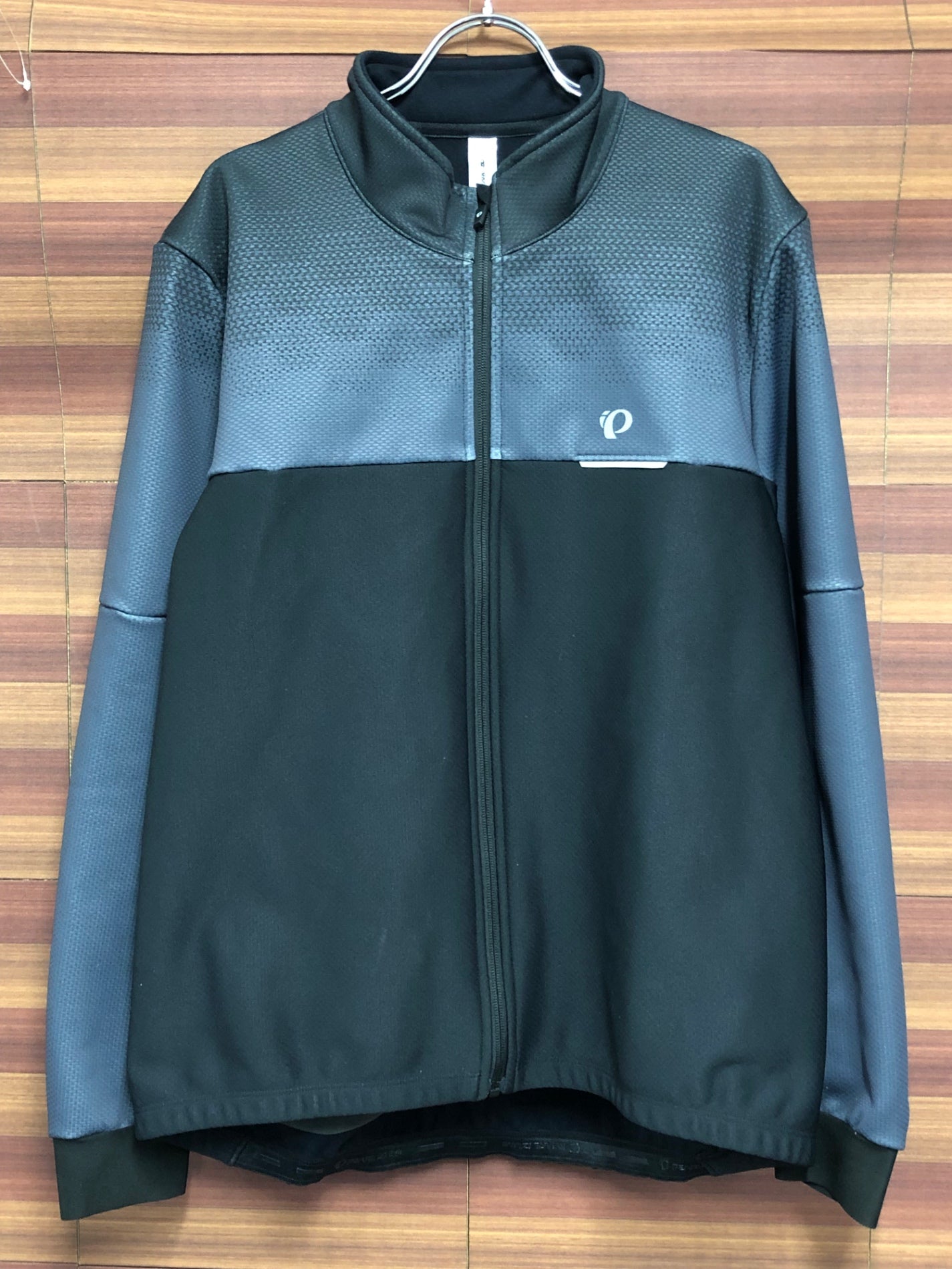 IS250 パールイズミ 長袖 サイクルジャケット 防風 裏起毛 メンズBXLサイズ 黒灰色