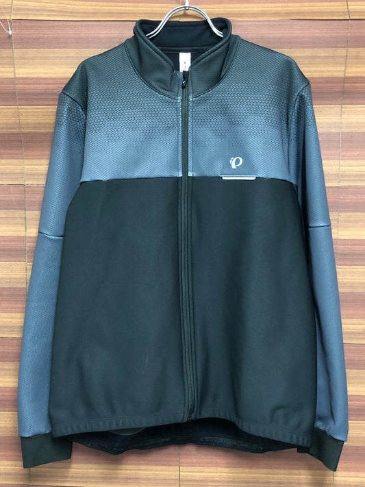 IS250 パールイズミ 長袖 サイクルジャケット 防風 裏起毛 メンズBXLサイズ 黒灰色