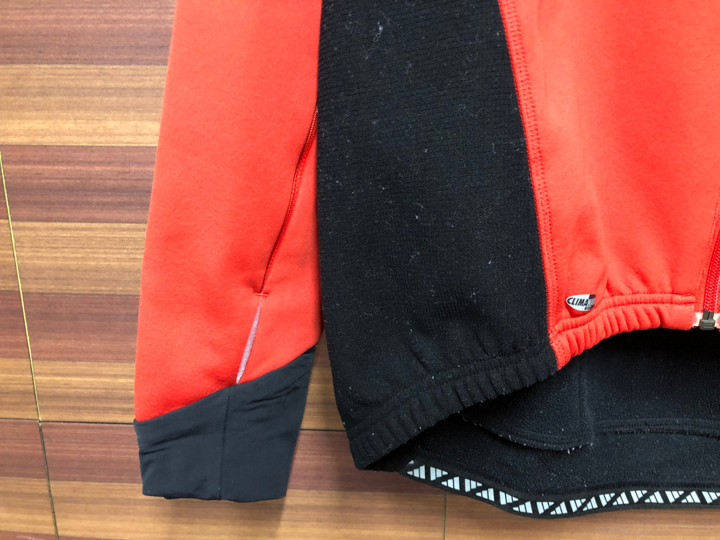 IR944 アディダス adidas 長袖 サイクルジャージ 赤 黒 L 裏起毛