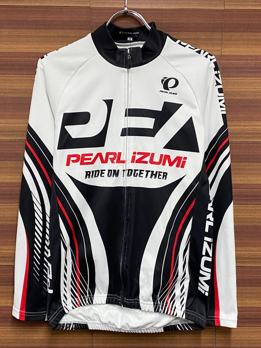 IN184 パールイズミ PEARL iZUMi 長袖 サイクルジャージ 白 黒 M 裏起毛