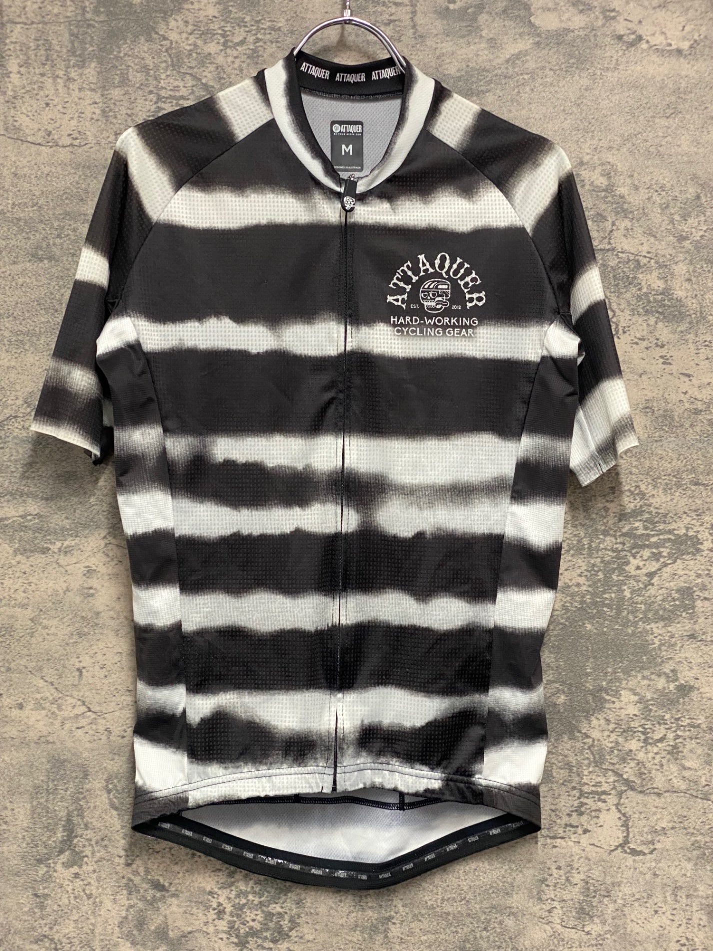 JA622 アタッカー ATTAQUER 半袖 サイクルジャージ 白 黒 M