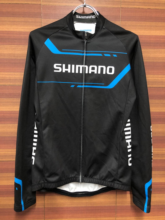 IJ486 シマノ SHIMANO 長袖 サイクルジャージ 裏起毛 黒 M