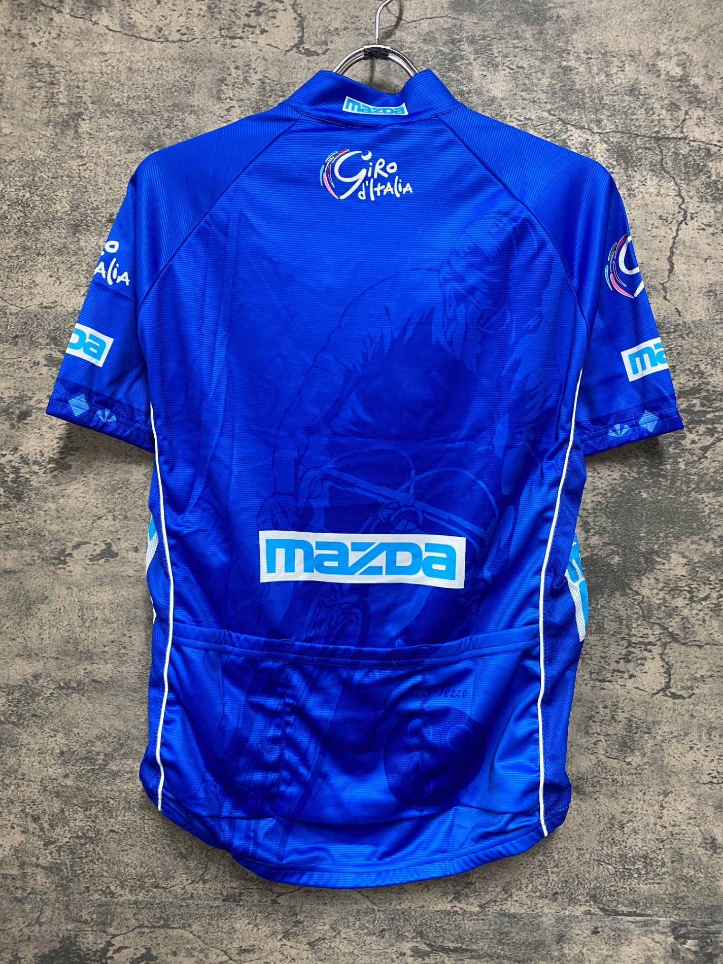 JD293 サンティーニ Santini 半袖 サイクルジャージ 青 XL ハーフジップ Giro d'Italia 未使用