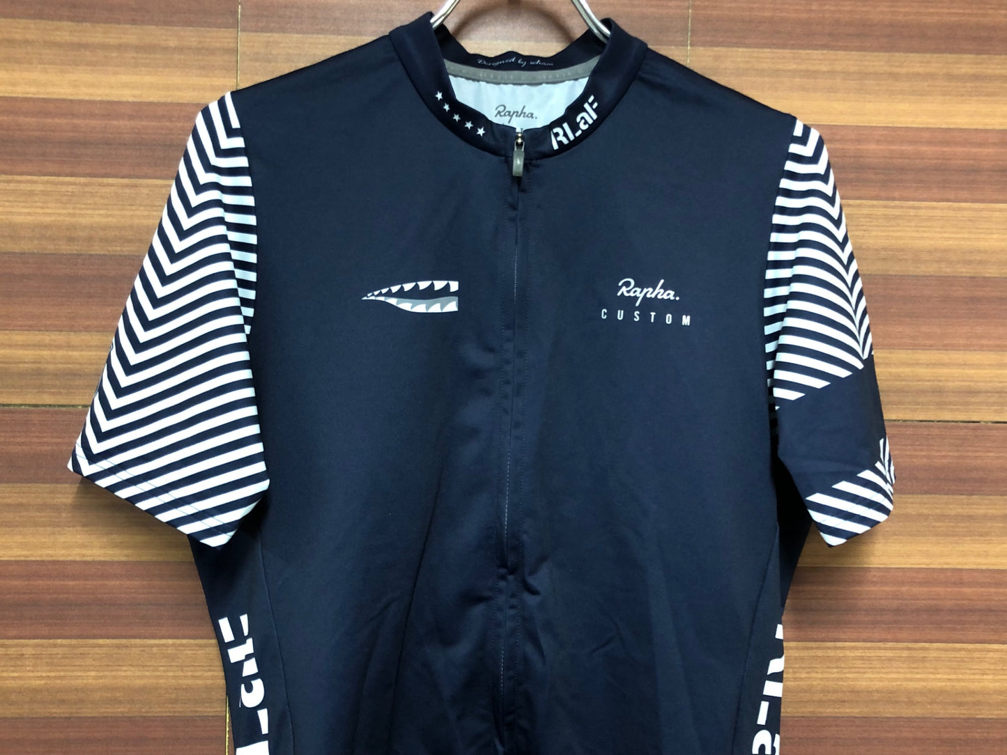 IN283 ラファ RAPHA MIDWEIGHT RACE JERSEY カスタムデザイン 半袖 サイクルジャージ 紺 Lサイズ