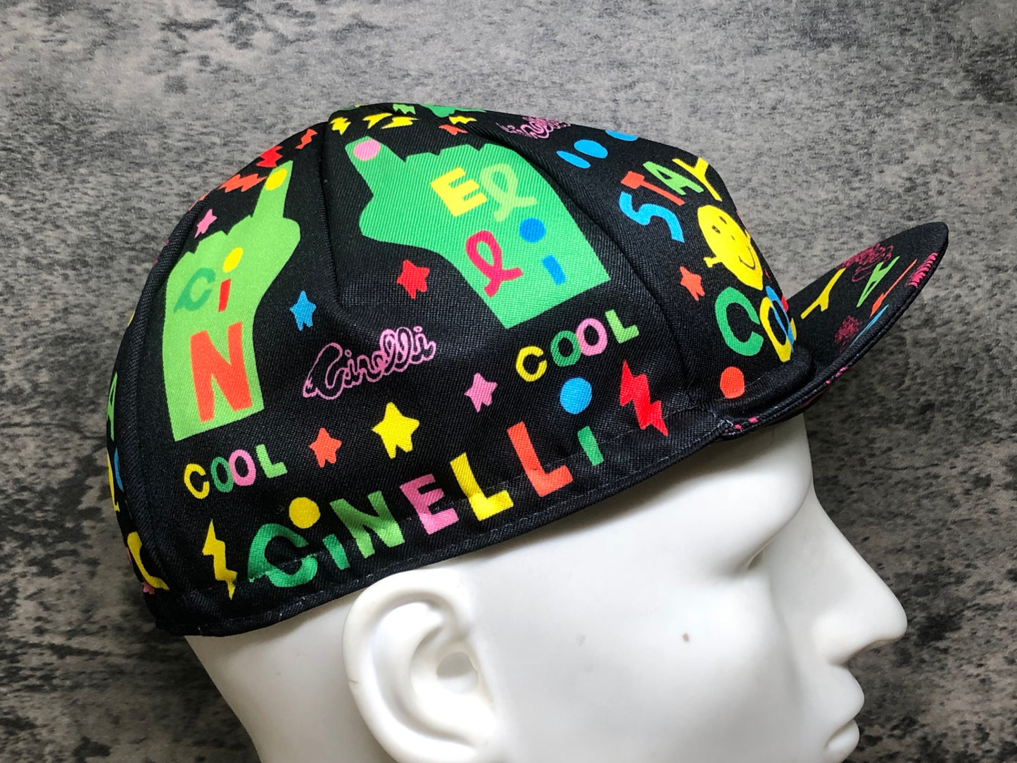 IN190 チネリ Cinelli サイクルキャップ 黒 総柄