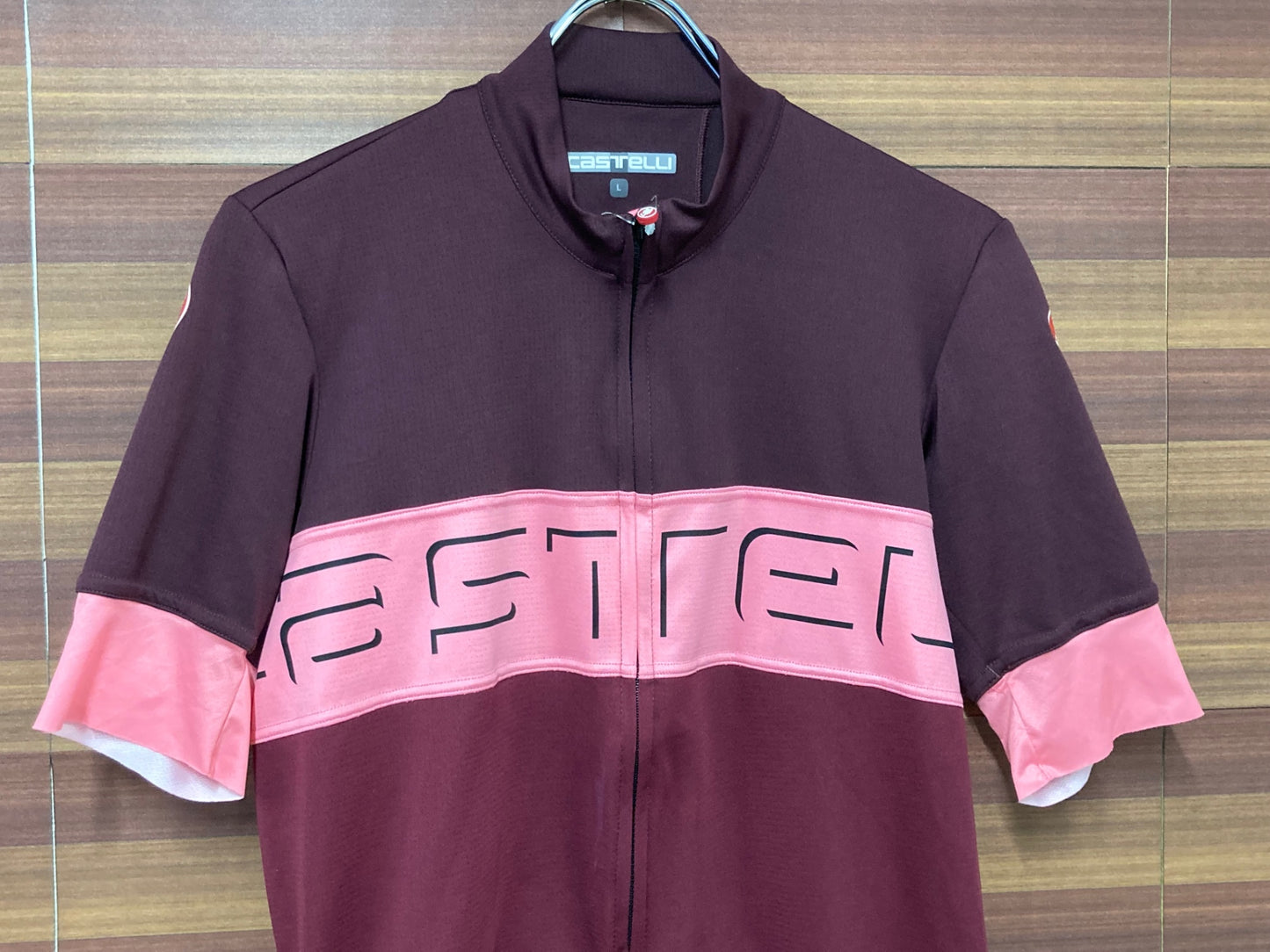 IM288 カステリ CASTELLI 半袖 サイクルジャージ バーガンディ ピンク L