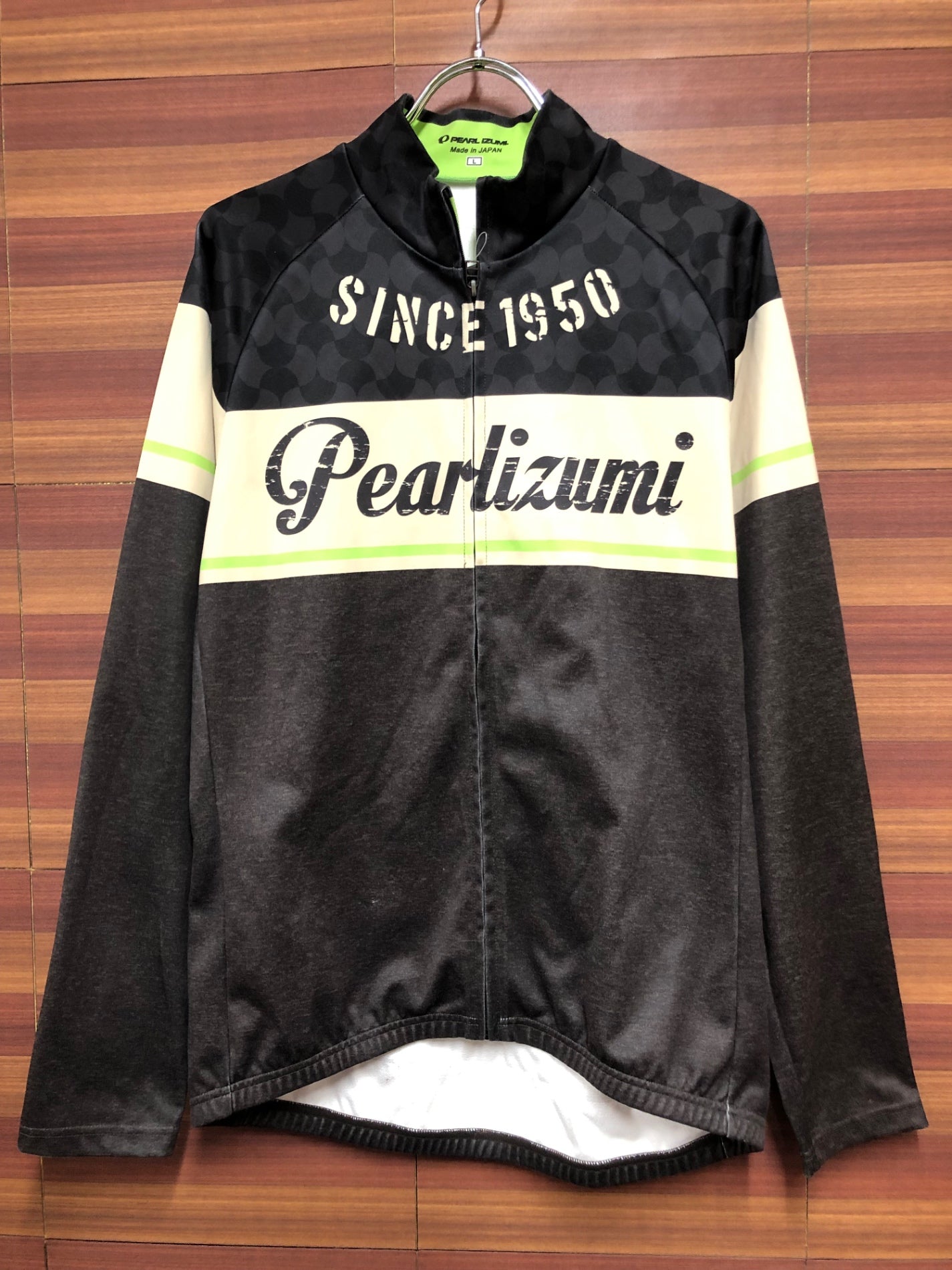 IM164 パールイズミ PEARL iZUMi 長袖 サイクルジャージ 黒 グレー L 裏起毛