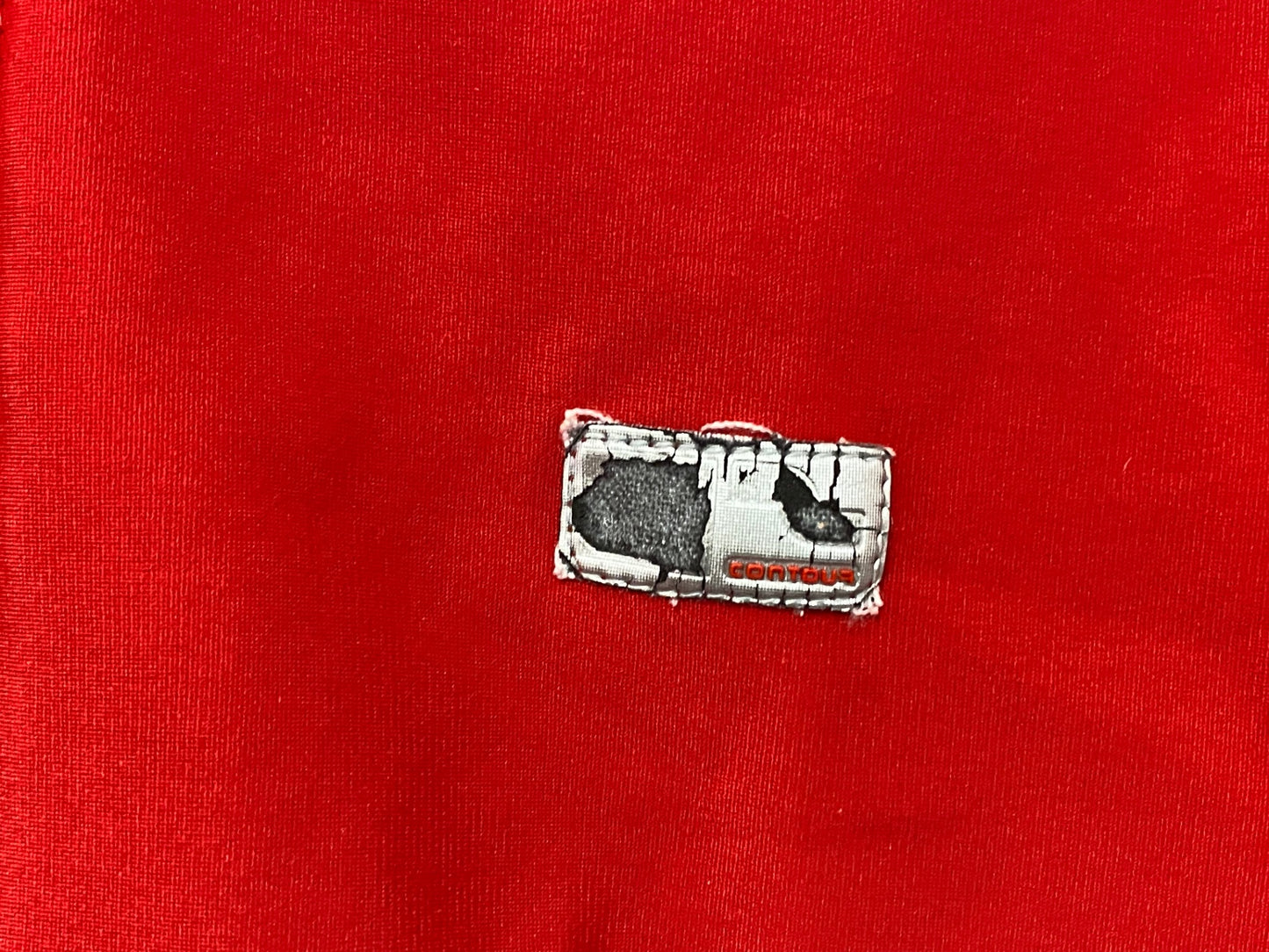 IZ548 デマルキ De Marchi 長袖サイクルジャージ 赤黒 M 裏起毛 ロゴ剥げ