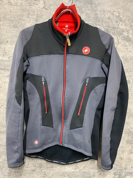 JC154 カステリ CASTELLI 長袖 サイクルジャケット 黒 M 裏起毛 ※スレ大